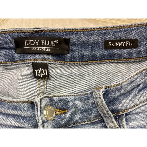 Judy Blue 13 31 Skinny jeans distressed academia goth womens stretch Moto Grunge - Picture 7 of 8